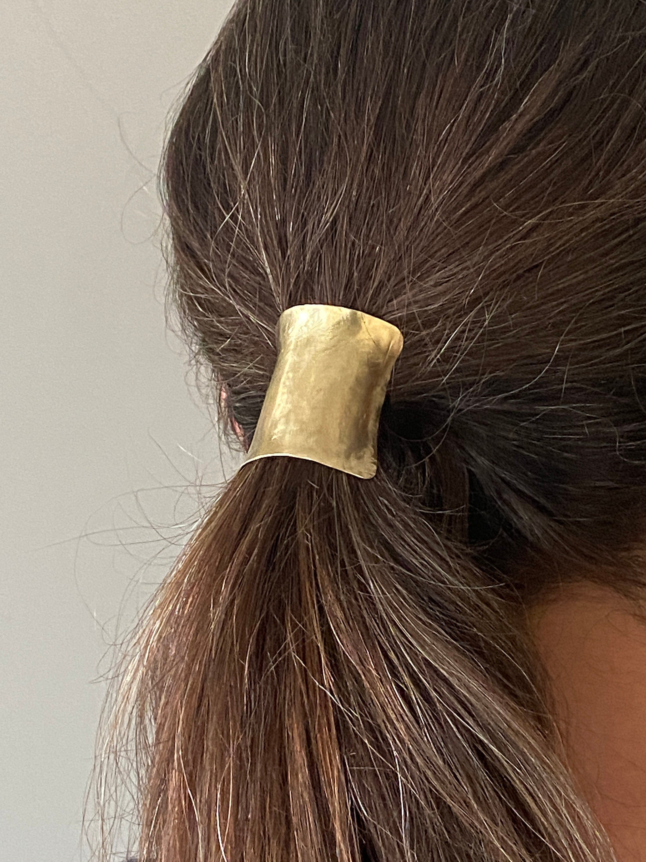 Handmade Sterling Silver Ponytail Cover, Elegant Hair Cuff, Christmas gift heirloom accessory