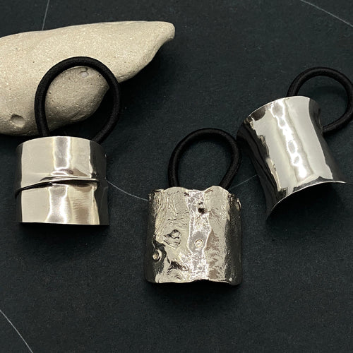 Handmade Sterling Silver Ponytail Cover, Elegant Hair Cuff, Christmas gift heirloom accessory