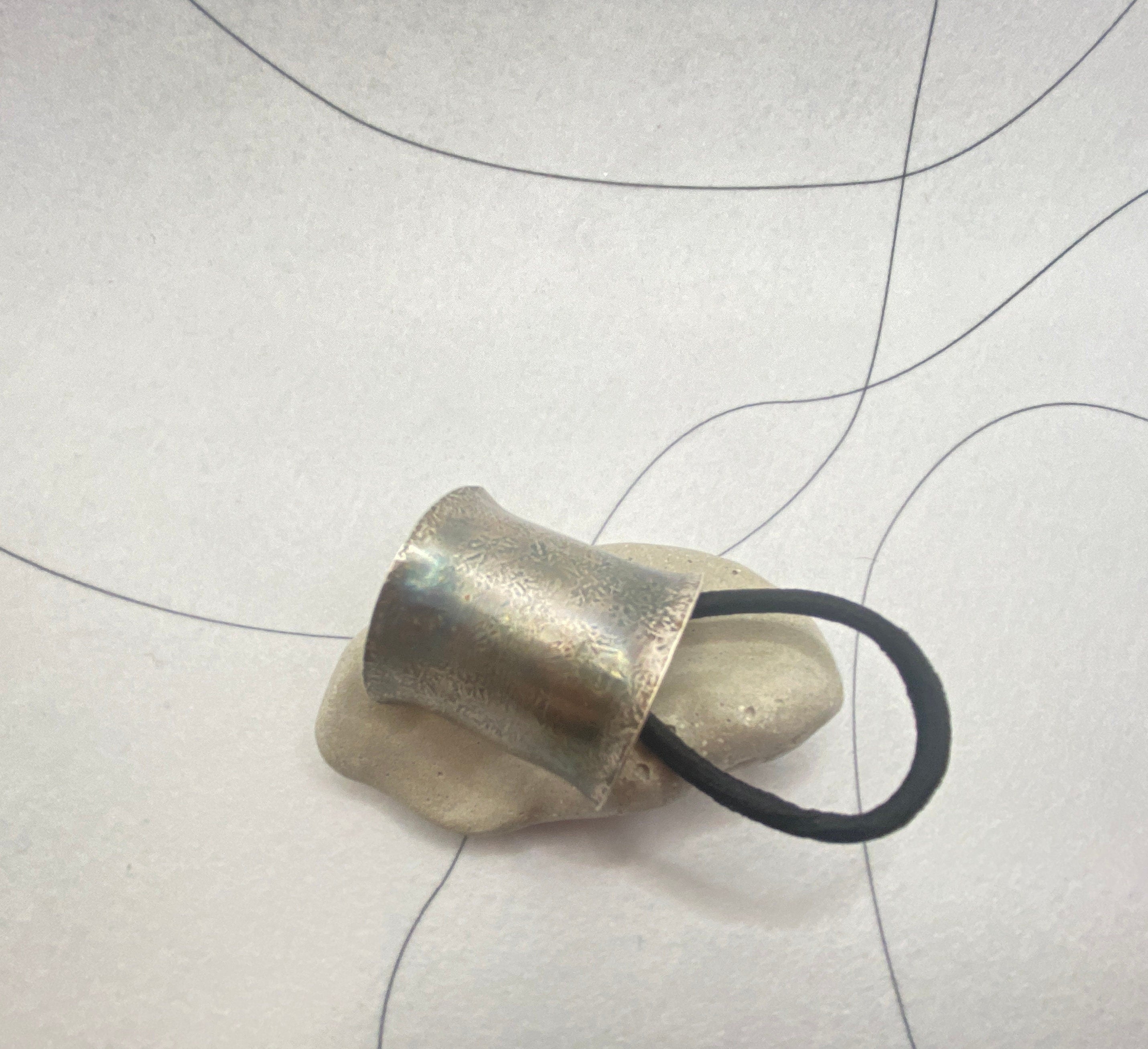 Hammered Sterling Silver Ponytail Holder or Bun Cuff, Handmade Hair Jewellery