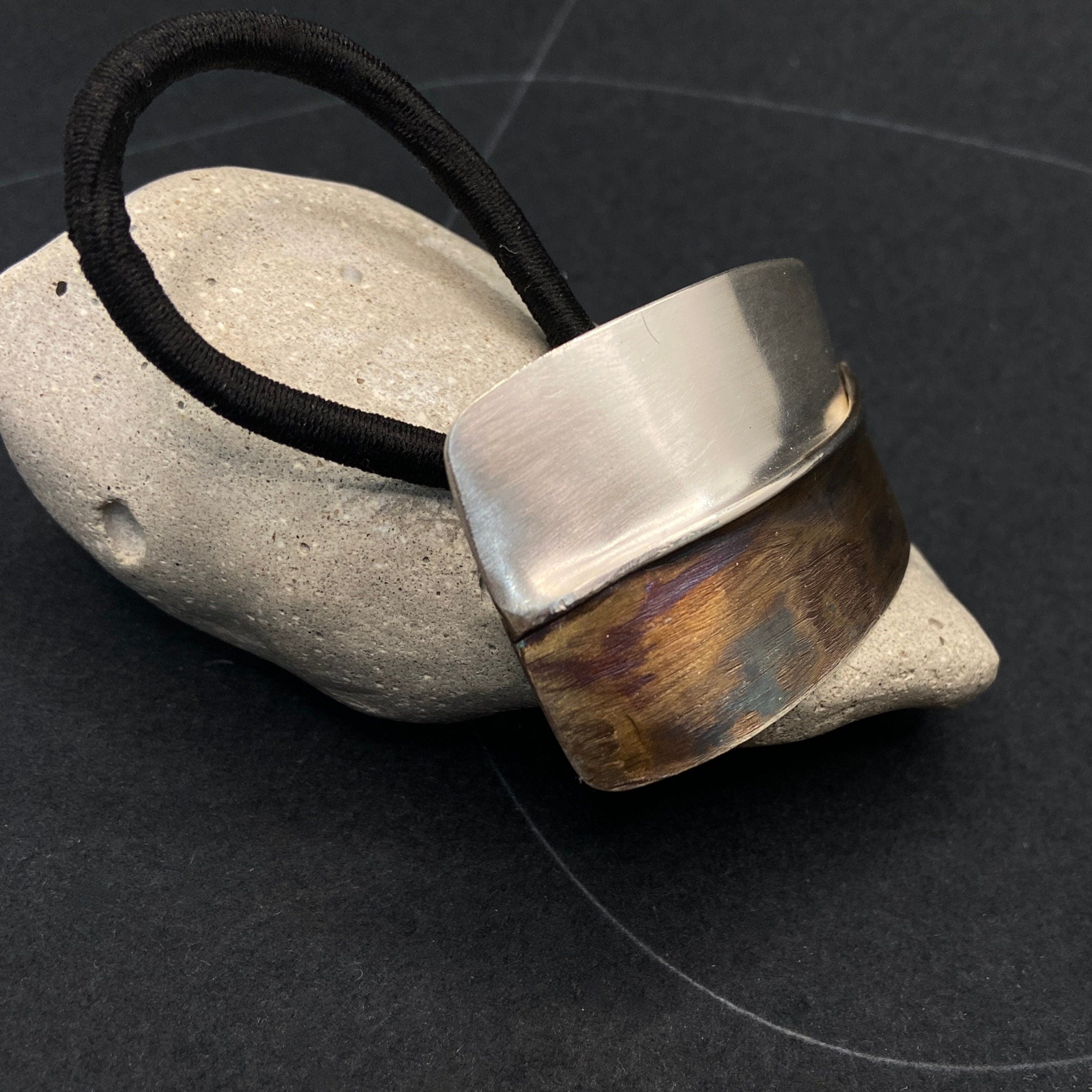 Patina Sterling Silver Ponytail Cuff, Messy Bun Cover