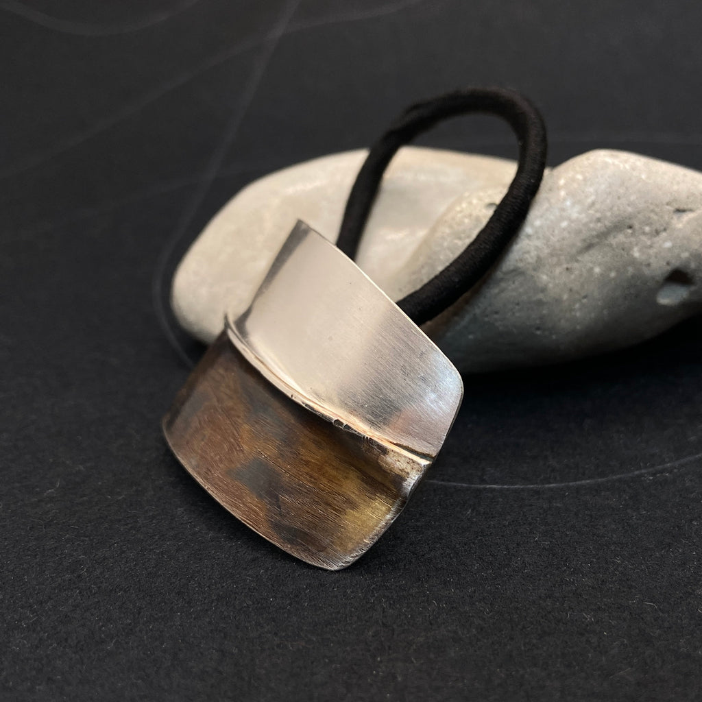 Patina Sterling Silver Ponytail Cuff, Messy Bun Cover