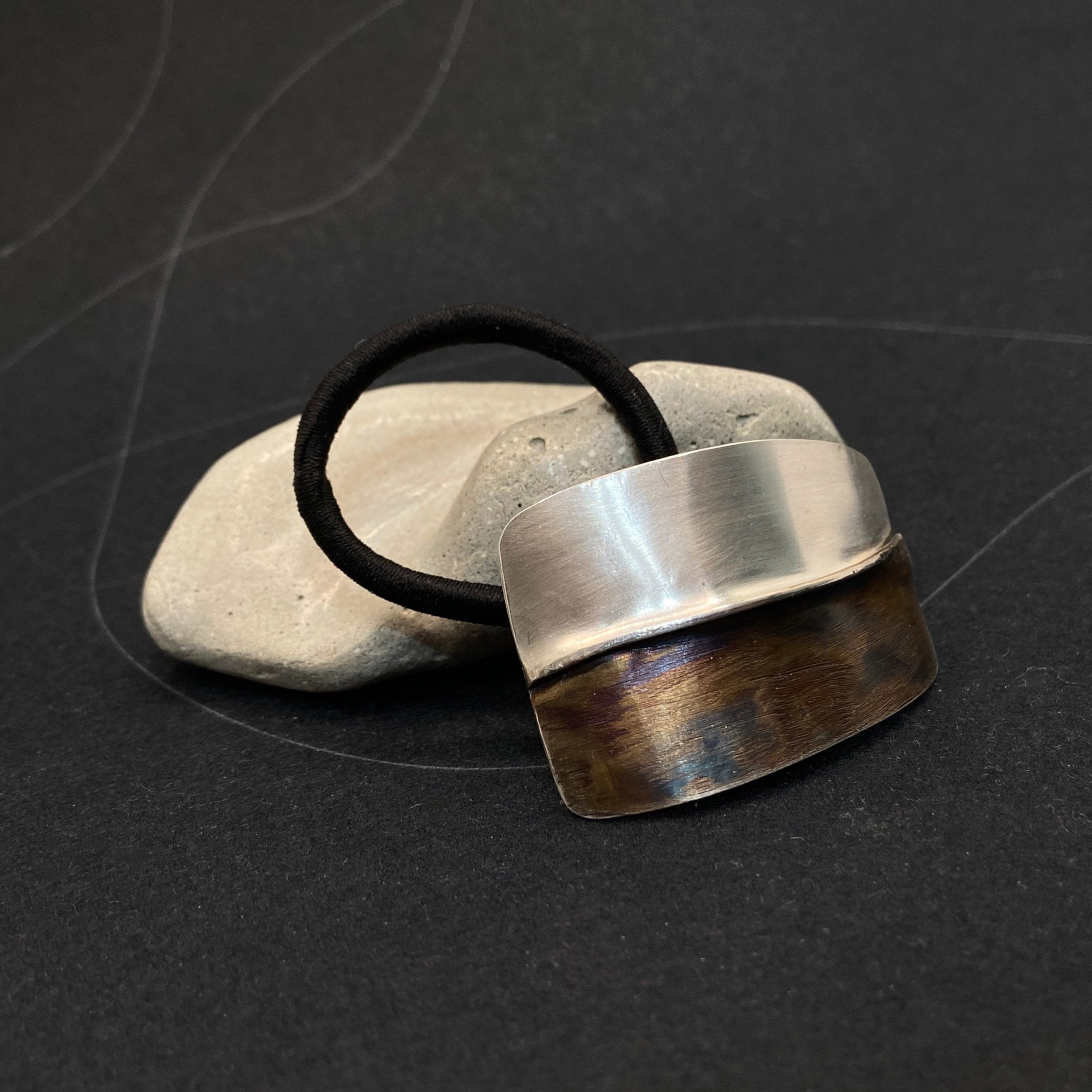 Patina Sterling Silver Ponytail Cuff, Messy Bun Cover