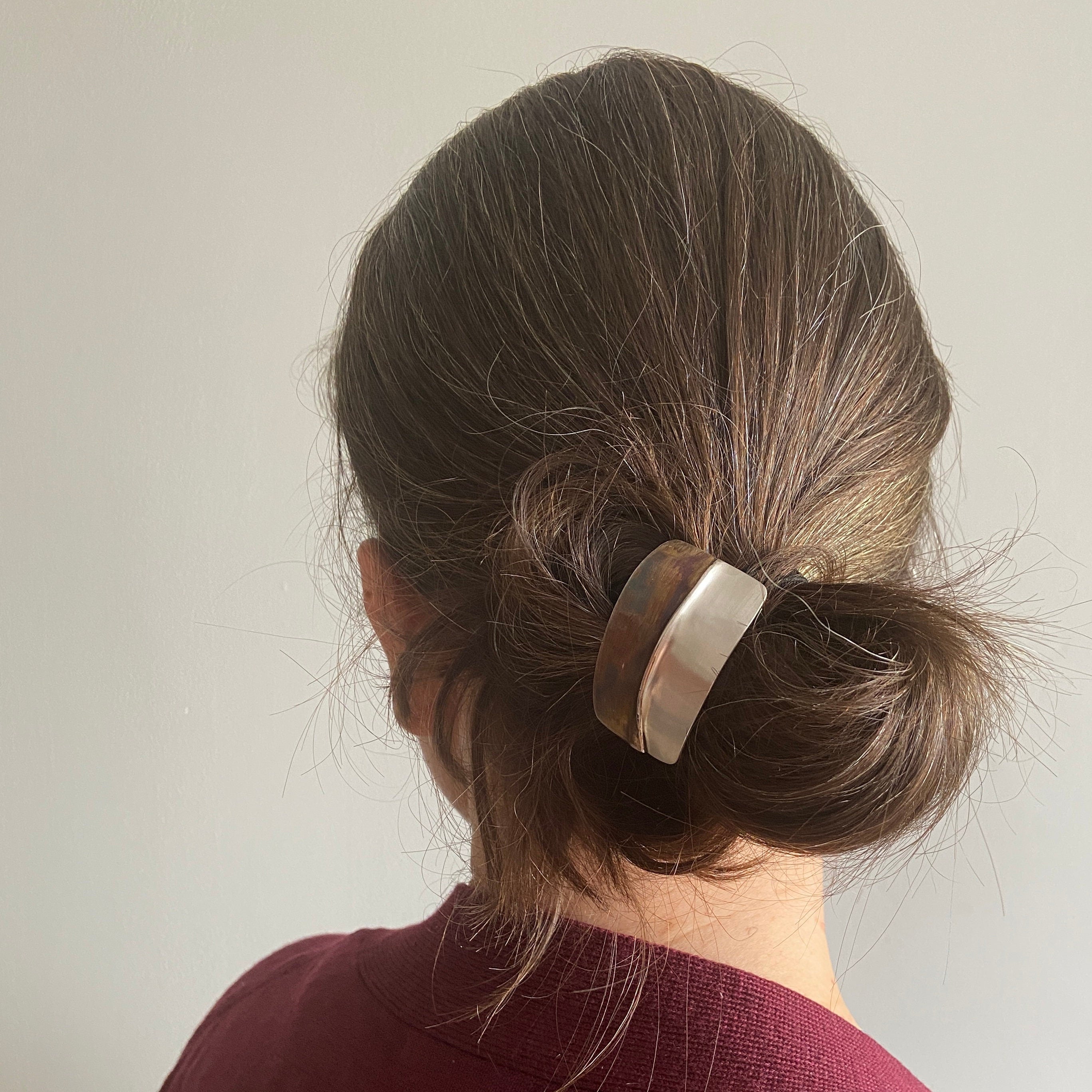 Patina Sterling Silver Ponytail Cuff, Messy Bun Cover