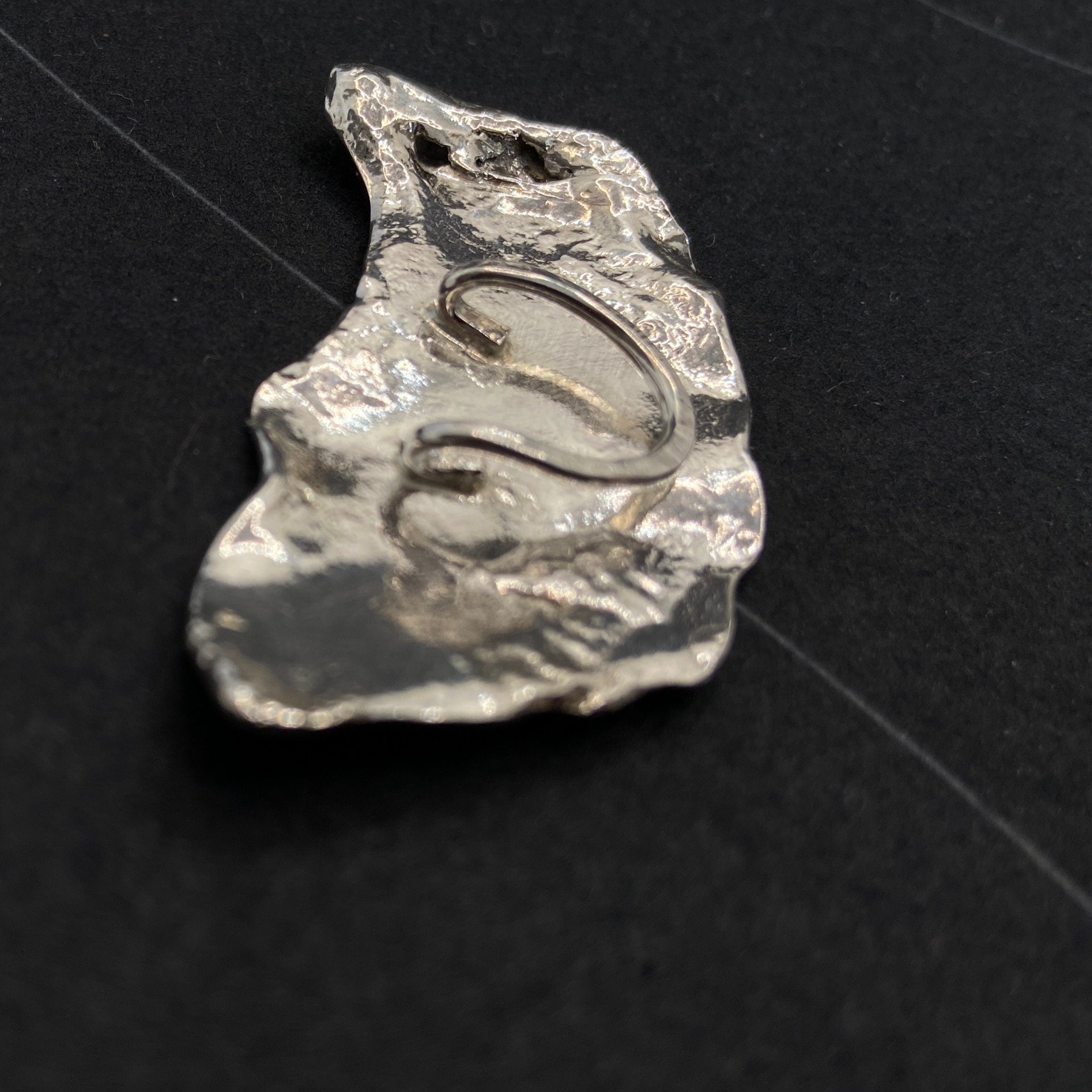 Molten Sterling Silver Clip On Pendant: Red Cable Cord Necklace