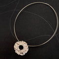 Textured Sterling Silver Statement Pendant: Short Steel Wire Necklace, Personalizable