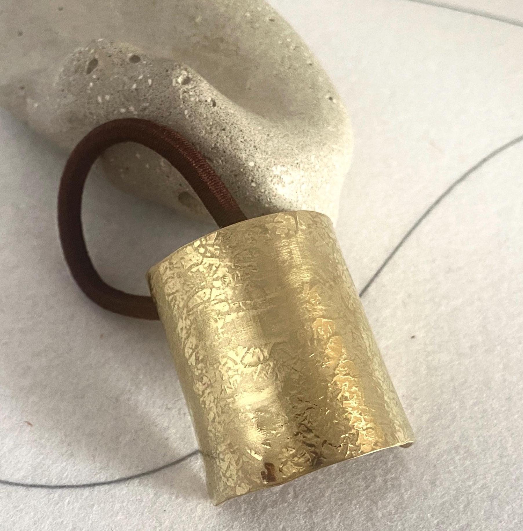 Hammered Sterling Silver Ponytail Holder: Handmade Hair Cuff