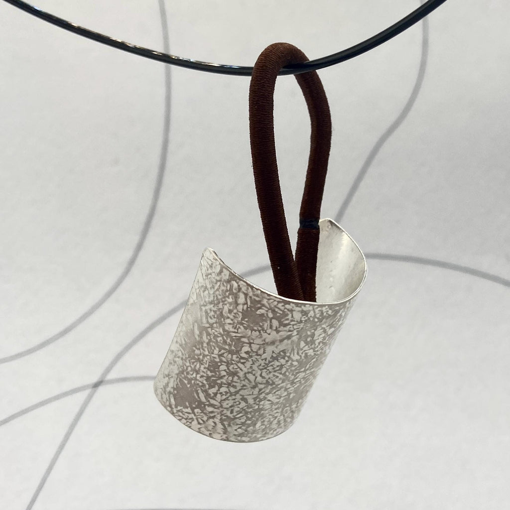 Hammered Sterling Silver Ponytail Holder: Handmade Hair Cuff