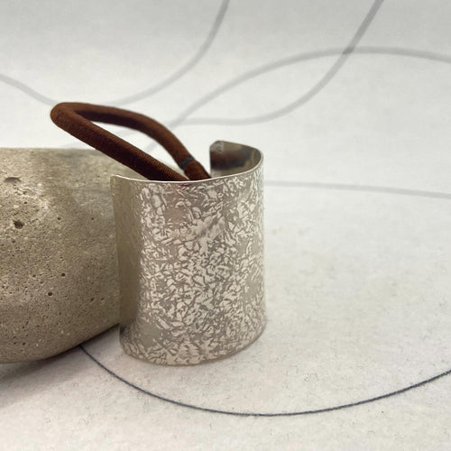 Hammered Sterling Silver Ponytail Holder: Handmade Hair Cuff
