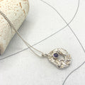 Amethyst Sterling Silver Pendant Necklace: Textured Organic Charm