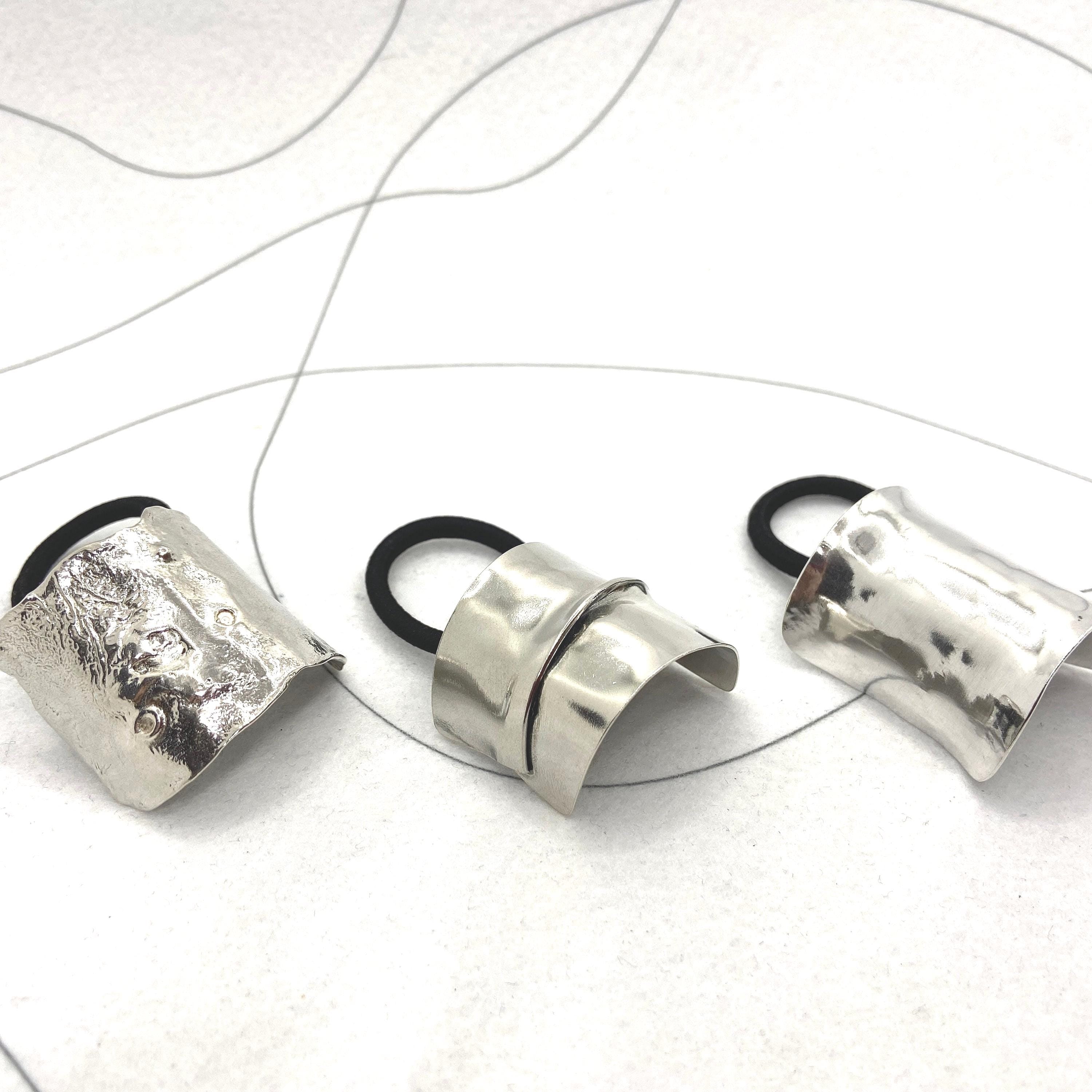 Handmade Sterling Silver Ponytail Cover, Elegant Hair Cuff, Christmas gift heirloom accessory