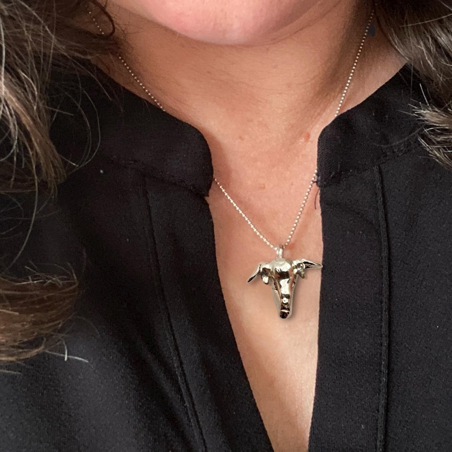 Eco Sterling Silver Whippet Pendant Necklace - Sighthound Dog Lover Gift
