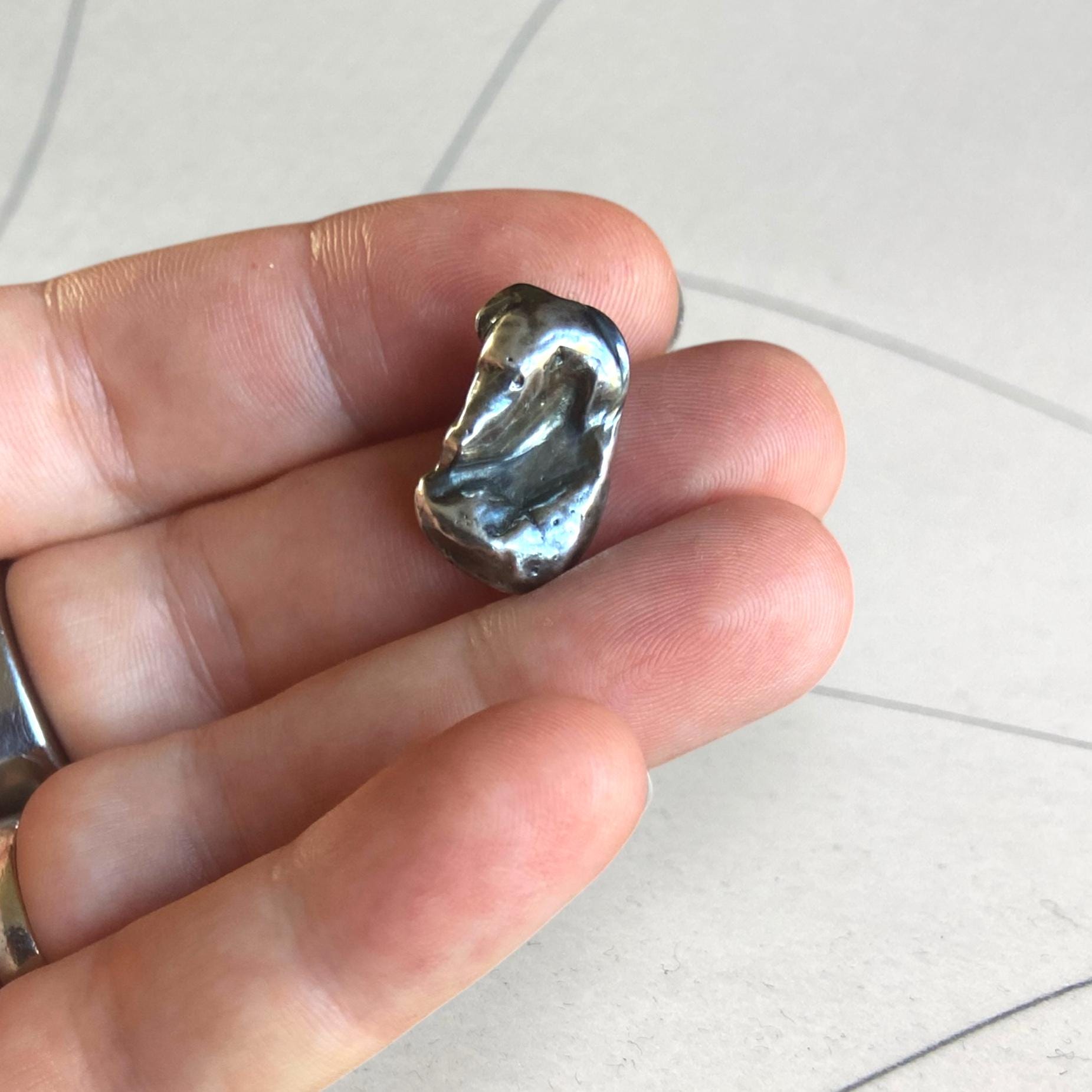 Sterling Silver Curled Whippet Pin, Abstract Sighthound Brooch