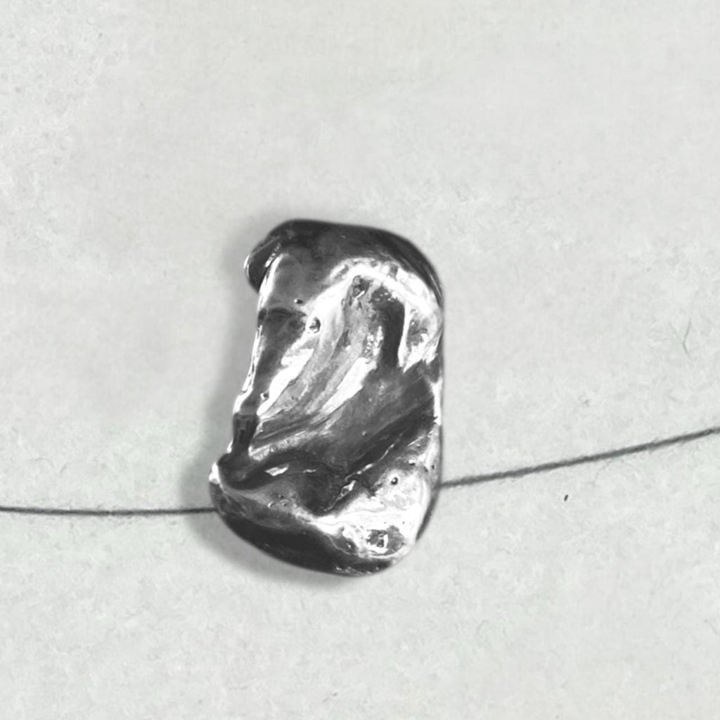 Sterling Silver Curled Whippet Pin, Abstract Sighthound Brooch