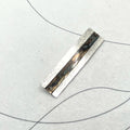 Rectangular Sterling Silver Brooch: Slim Striped Oxidized Lapel Pin