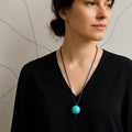 Turquoise Gemstone jumper necklace on 60 cm on adjustable silicone cord