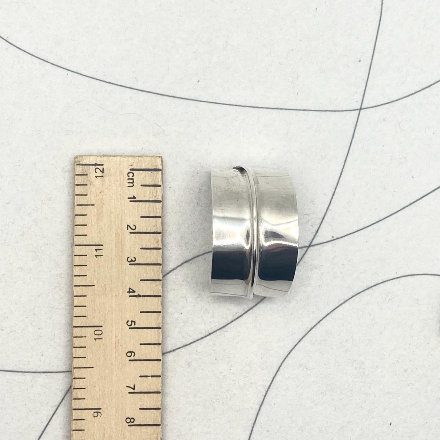 Wide Sterling Silver Ponytail Cuff, folded  clip-on Hair wrap for messy buns